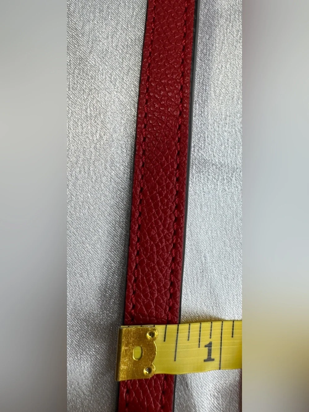 Louis Vuitton Red Leather Strap with Gold Hardware